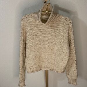 By Anthropologie Wool Alpaca Oatmeal Turtleneck Knit Sweater Women's XS